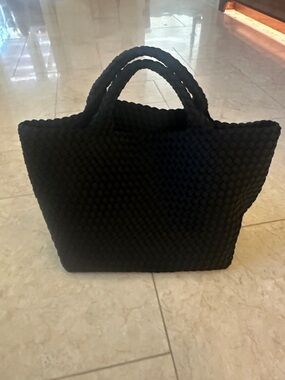 Naghedi Black Quilted Woven Tote